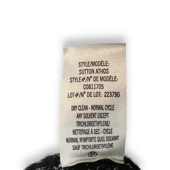 Theory Women's Sutton Athos Black Silver Mock Neck Sweater L Black Silver Wool - Picture 6 of 10